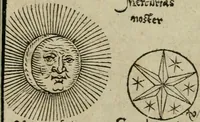 An illustration from Pandora, das ist, Die edleste Gab Gottes, oder, Der werde vnnd heilsamme Stein der Weysen, mit welchem die alten Philosophi, auch Theophrastus Paracelsus, die vnvolkom[m]ene Metallen, durch Gewalt des Fewrs verbessert, sampt allerley schädliche vnd unheilsame Kranckheiten, innerlich vnd eusserlich haben vertrieben : ein Guldener Schatz, welcher durch einen Liebhaber diser Kunst, von seinem Untergang errettet ist worden, vnnd zu Nutz allen Menschen, fürnem[m]lich den Liebhabern der Paracelsischen Artzney, erst jetz in Truck verfertiget (1582)