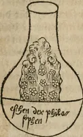 An illustration from Pandora, das ist, Die edleste Gab Gottes, oder, Der werde vnnd heilsamme Stein der Weysen, mit welchem die alten Philosophi, auch Theophrastus Paracelsus, die vnvolkom[m]ene Metallen, durch Gewalt des Fewrs verbessert, sampt allerley schädliche vnd unheilsame Kranckheiten, innerlich vnd eusserlich haben vertrieben : ein Guldener Schatz, welcher durch einen Liebhaber diser Kunst, von seinem Untergang errettet ist worden, vnnd zu Nutz allen Menschen, fürnem[m]lich den Liebhabern der Paracelsischen Artzney, erst jetz in Truck verfertiget (1582)