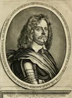 An illustration from Panegyricus aeternaturae gloriae invictissimo semper hostium triumphatori ... Ioanni Christophoro Königsmarchio ... destinatus : atq[ue] hoc die, qui laudum ipsius primus factorum supremus est, non dolori at solatio, non funeri sed splendori, coelo orbi posteris in gloriam famam exemplum expositus ... (1663)