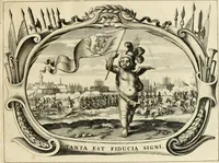 Picture 11 of 50 from Panegyricus aeternaturae gloriae invictissimo semper hostium triumphatori ... Ioanni Christophoro Königsmarchio ... destinatus : atq[ue] hoc die, qui laudum ipsius primus factorum supremus est, non dolori at solatio, non funeri sed splendori, coelo orbi posteris in gloriam famam exemplum expositus ... (1663), leaf 82