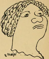 An illustration from Panoptikuma : irók és hirlapirók karrikaturái (1913)