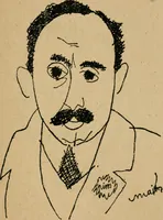 An illustration from Panoptikuma : irók és hirlapirók karrikaturái (1913)