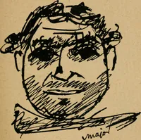 An illustration from Panoptikuma : irók és hirlapirók karrikaturái (1913)