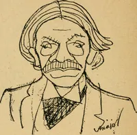 An illustration from Panoptikuma : irók és hirlapirók karrikaturái (1913)