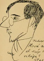 An illustration from Panoptikuma : irók és hirlapirók karrikaturái (1913)