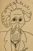 An illustration from Panoptikuma : irók és hirlapirók karrikaturái (1913)