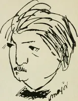 An illustration from Panoptikuma : irók és hirlapirók karrikaturái (1913)