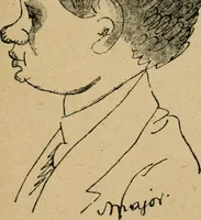 An illustration from Panoptikuma : irók és hirlapirók karrikaturái (1913)