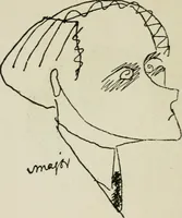 An illustration from Panoptikuma : irók és hirlapirók karrikaturái (1913)