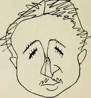 An illustration from Panoptikuma : irók és hirlapirók karrikaturái (1913)