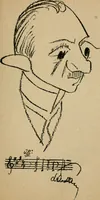 An illustration from Panoptikuma : irók és hirlapirók karrikaturái (1913)