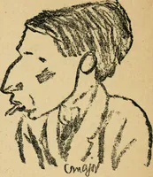 An illustration from Panoptikuma : irók és hirlapirók karrikaturái (1913)