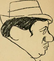 An illustration from Panoptikuma : irók és hirlapirók karrikaturái (1913)