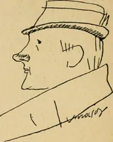 An illustration from Panoptikuma : irók és hirlapirók karrikaturái (1913)