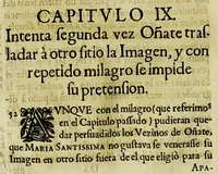 Picture 5 of 31 from Paranynfo celeste : historia de la mystica zarza, milagrosa imagen, y prodigioso santuario de Aranzazu, de religiosos observantes de nuetro [sic] serafico padre San Francisco en la provincia de Guipuzcoa, de la region de Cantabria, (1690), leaf 80