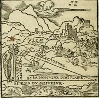 An illustration from Paraphrase de l'astrolabe, contenant Les principes de geometrie. La sphere. L'astrolabe, ou, declaration des choses celestes. Le miroir du monde, ou, exposition des parties de la terre (1546)