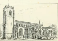 An illustration from Parish churches; being perspective views of English ecclesiastical structures: accompanied by plans drawn to a uniform scale, and letter-press descriptions (1851)