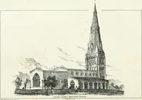 An illustration from Parish churches; being perspective views of English ecclesiastical structures: accompanied by plans drawn to a uniform scale, and letter-press descriptions (1851)