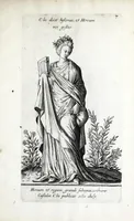 Picture 5 of 17 from Parnassus biceps : in cujus priore jugo musarum deorumque praesidum Hippocrenes : in altero deorum fatidicorum phoebadum, et vatum illustriorum qui priscis seculis oraculis, & praedictionibus claruerunt imagines proponuntur, & distichis latinis explicantur (1627), leaf 47