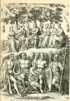 An illustration from Parnassvs cum imaginibus mvsarvm deorumq[ue] praesidum Hippocrenes : omnia depicta sunt, & distichis latinis illustrata (1601)