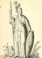An illustration from Parnassvs cum imaginibus mvsarvm deorumq[ue] praesidum Hippocrenes : omnia depicta sunt, & distichis latinis illustrata (1601)