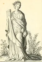 Picture 13 of 49 from Parnassvs cum imaginibus mvsarvm deorumq[ue] praesidum Hippocrenes : omnia depicta sunt, & distichis latinis illustrata (1601), leaf 38