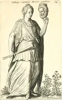 An illustration from Parnassvs cum imaginibus mvsarvm deorumq[ue] praesidum Hippocrenes : omnia depicta sunt, & distichis latinis illustrata (1601)