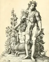 Picture 23 of 49 from Parnassvs cum imaginibus mvsarvm deorumq[ue] praesidum Hippocrenes : omnia depicta sunt, & distichis latinis illustrata (1601), leaf 58