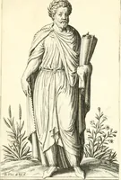 An illustration from Parnassvs cum imaginibus mvsarvm deorumq[ue] praesidum Hippocrenes : omnia depicta sunt, & distichis latinis illustrata (1601)