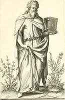 An illustration from Parnassvs cum imaginibus mvsarvm deorumq[ue] praesidum Hippocrenes : omnia depicta sunt, & distichis latinis illustrata (1601)