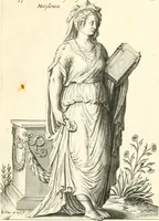 An illustration from Parnassvs cum imaginibus mvsarvm deorumq[ue] praesidum Hippocrenes : omnia depicta sunt, & distichis latinis illustrata (1601)