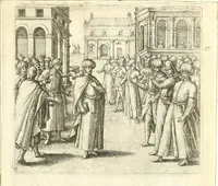 An illustration from Parnassvs cum imaginibus mvsarvm deorumq[ue] praesidum Hippocrenes : omnia depicta sunt, & distichis latinis illustrata (1601)