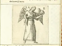 An illustration from Parnassvs cum imaginibus mvsarvm deorumq[ue] praesidum Hippocrenes : omnia depicta sunt, & distichis latinis illustrata (1601)
