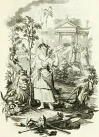 An illustration from Pars I. des berühmten italiänische[n] Ritters Caesaris Ripae, allerley Künsten und Wissenschafften dienlicher Sinnbildern und Gedancken : welchen jedesmahlen eine hierzu taugliche Historia oder Gleichnis beÿgefüget (1758)