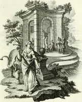An illustration from Pars I. des berühmten italiänische[n] Ritters Caesaris Ripae, allerley Künsten und Wissenschafften dienlicher Sinnbildern und Gedancken : welchen jedesmahlen eine hierzu taugliche Historia oder Gleichnis beÿgefüget (1758)