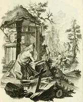 An illustration from Pars I. des berühmten italiänische[n] Ritters Caesaris Ripae, allerley Künsten und Wissenschafften dienlicher Sinnbildern und Gedancken : welchen jedesmahlen eine hierzu taugliche Historia oder Gleichnis beÿgefüget (1758)