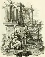 An illustration from Pars I. des berühmten italiänische[n] Ritters Caesaris Ripae, allerley Künsten und Wissenschafften dienlicher Sinnbildern und Gedancken : welchen jedesmahlen eine hierzu taugliche Historia oder Gleichnis beÿgefüget (1758)