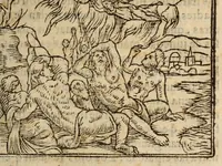 An illustration from Parte primera de la Chronica del Perv : qve tracta la demarcacion de sus prouincias, la descripcion dellas, las fundaciones de las nueuas ciudades, los ritos y costumbres delos Indios, y otras cosas estrañas dignas de ser sabidas (1554)
