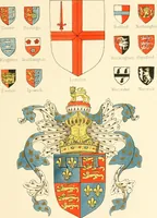An illustration from The particular description of England. 1588. With views of some of the chief towns and armorial bearings of nobles and bishops (1879)