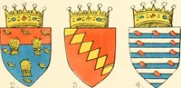 An illustration from The particular description of England. 1588. With views of some of the chief towns and armorial bearings of nobles and bishops (1879)