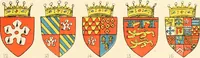 An illustration from The particular description of England. 1588. With views of some of the chief towns and armorial bearings of nobles and bishops (1879)