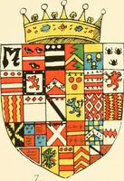 An illustration from The particular description of England. 1588. With views of some of the chief towns and armorial bearings of nobles and bishops (1879)