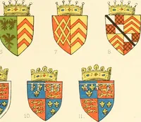 An illustration from The particular description of England. 1588. With views of some of the chief towns and armorial bearings of nobles and bishops (1879)