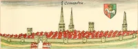 Picture 40 of 43 from The particular description of England. 1588. With views of some of the chief towns and armorial bearings of nobles and bishops (1879), leaf 150