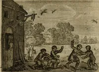 An illustration from Emblemata Florentii Schoonhovii I.C. Goudani, partim moralia, partim etiam civilia. Cum latiori eorundem ejusdem auctoris interpretatione. Accedunt et alia quaedam poëmatia in alijs poëmatum suorum libris non contenta (1618)