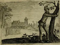 An illustration from Emblemata Florentii Schoonhovii I.C. Goudani, partim moralia, partim etiam civilia. Cum latiori eorundem ejusdem auctoris interpretatione. Accedunt et alia quaedam poëmatia in alijs poëmatum suorum libris non contenta (1618)