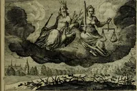 An illustration from Emblemata Florentii Schoonhovii I.C. Goudani, partim moralia, partim etiam civilia. Cum latiori eorundem ejusdem auctoris interpretatione. Accedunt et alia quaedam poëmatia in alijs poëmatum suorum libris non contenta (1618)