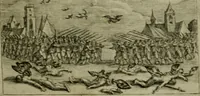 An illustration from Emblemata Florentii Schoonhovii I.C. Goudani, partim moralia, partim etiam civilia. Cum latiori eorundem ejusdem auctoris interpretatione. Accedunt et alia quaedam poëmatia in alijs poëmatum suorum libris non contenta (1618)