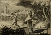 An illustration from Emblemata Florentii Schoonhovii I.C. Goudani, partim moralia, partim etiam civilia. Cum latiori eorundem ejusdem auctoris interpretatione. Accedunt et alia quaedam poëmatia in alijs poëmatum suorum libris non contenta (1618)