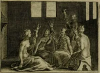 An illustration from Emblemata Florentii Schoonhovii I.C. Goudani, partim moralia, partim etiam civilia. Cum latiori eorundem ejusdem auctoris interpretatione. Accedunt et alia quaedam poëmatia in alijs poëmatum suorum libris non contenta (1618)